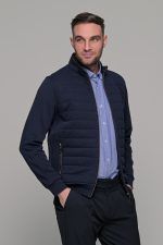 Μπλε ανδρική ζακέτα με ραφή MS - slim fit