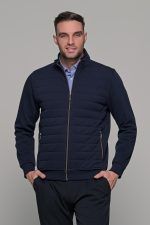 Μπλε ανδρική ζακέτα με ραφή MS - slim fit
