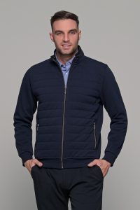 Μπλε ανδρική ζακέτα με ραφή MS - slim fit