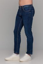 Μπλε ανδρικό παντελόνι τζιν με ελαφρύ ξέβαμμα Paparazzi – slim fit - Image 5