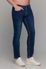 Μπλε ανδρικό παντελόνι τζιν με ελαφρύ ξέβαμμα Paparazzi – slim fit - Image 4