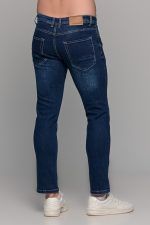 Μπλε ανδρικό παντελόνι τζιν με ελαφρύ ξέβαμμα Paparazzi – slim fit - Image 3