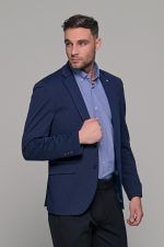 Μπλε ανδρικό ελαστικό σακάκι AM- slim fit - Image 3