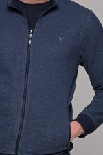 Μπλε ανδρική ζακέτα MS με τσέπες - slim fit