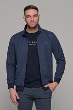 Μπλε ανδρική ζακέτα MS με τσέπες - slim fit