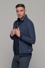 Μπλε ανδρική ζακέτα MS με τσέπες - slim fit