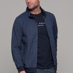 Μπλε ανδρική ζακέτα MS με τσέπες - slim fit