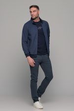 Μπλε ανδρική ζακέτα MS με τσέπες - slim fit