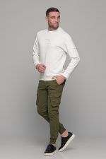 Ανδρική μπλούζα μακρυμάνικη σε λευκό χρώμα - Image 4