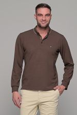 mplouza-t-shirt-makrimaniko-polo-me-giaka-kafe-brown-casual-kathimerino-man-men-andriko (6)