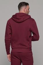 Μπορντό ανδρική ζακέτα φούτερ με φερμουάρ FR - Image 5