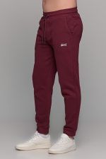 Μπορντό ανδρικό παντελόνι φόρμας με λάστιχο FR - Image 4