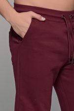 Μπορντό ανδρικό παντελόνι φόρμας με λάστιχο FR - Image 2