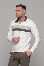 plekto-poylober-me-giaka-me fermouar-bambaki-cottom-sweater-knitting-casual-andriko-man-men-kathimerino-leyko-white-kafe-brown-beloyte-half-zipper (2)