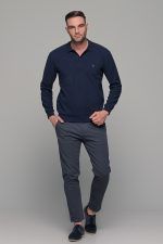 plekto-poylober-polo-me-giaka-bambaki-cottom-sweater-knitting-casual-andriko-man-men-kathimerino-mple-navy-blue