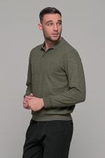 plekto-poylober-polo-me giaka-bambaki-cottom-sweater-knitting-casual-andriko-man-men-kathimerino-prasino-chaki-green-xaki
