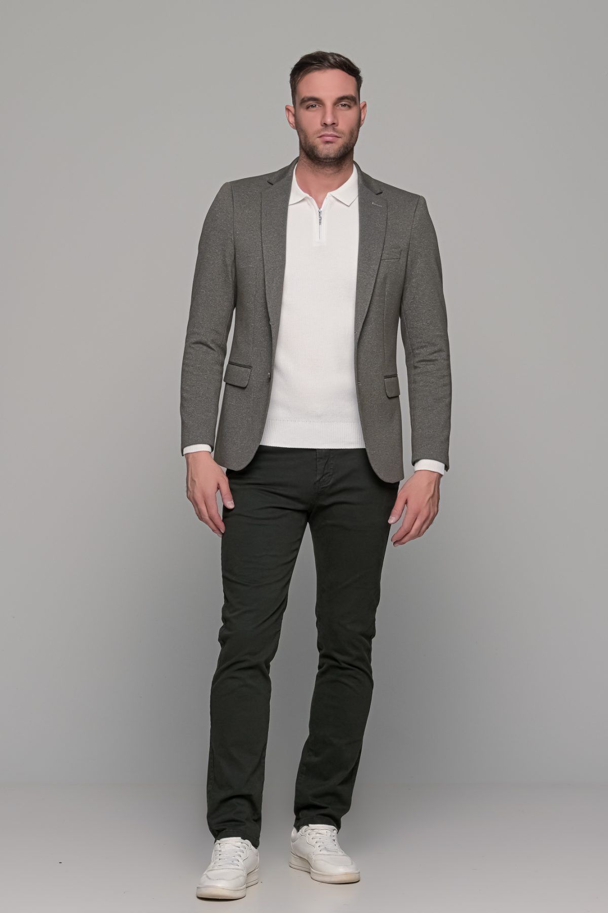 Χακί ανδρικό χειμερινό σακάκι AM- slim fit - Image 7