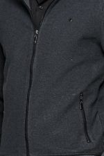 Γκρι ανθρακί ανδρική ζακέτα MS με τσέπες - slim fit