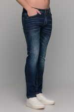 Σκουρο μπλε ανδρικό παντελόνι τζιν με ξέβαμμα Paparazzi – slim fit - Image 4