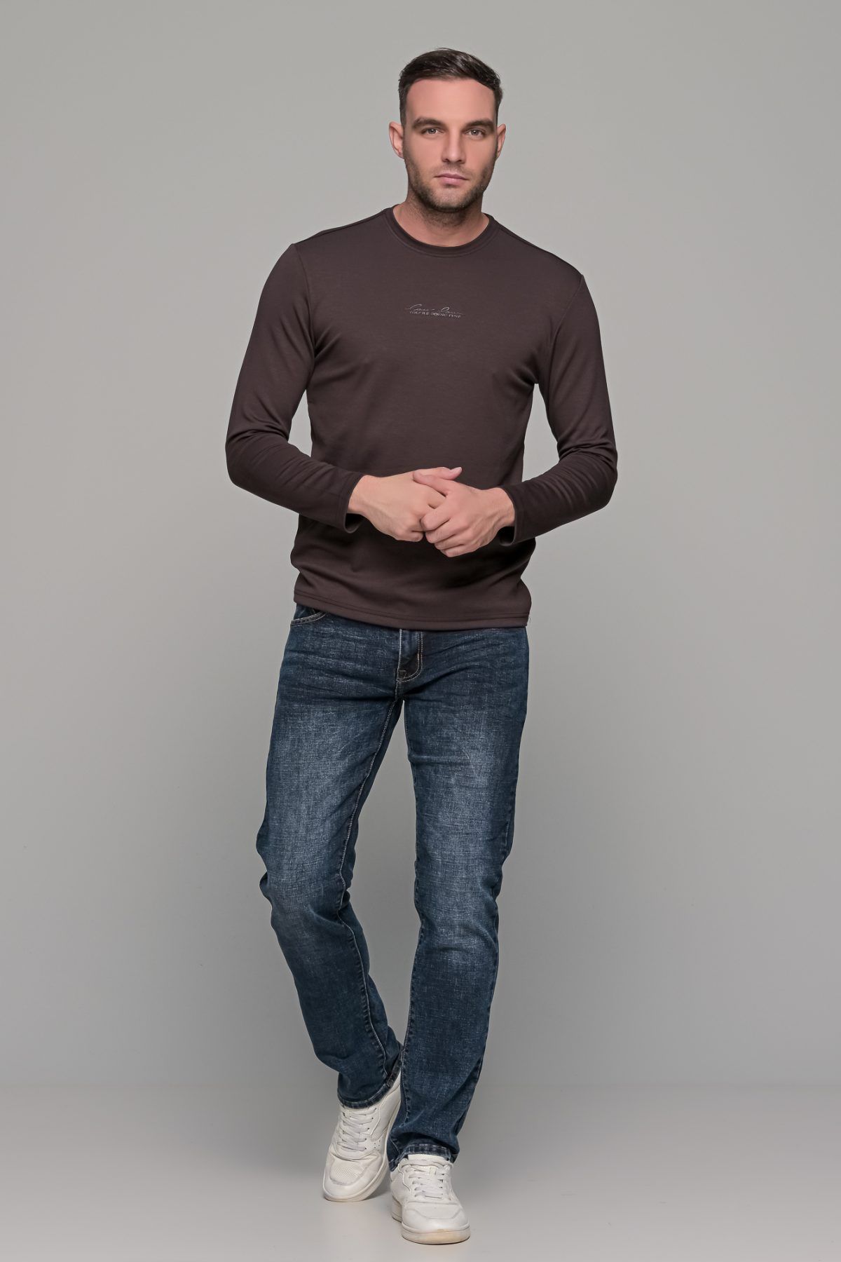 Μπλε ανδρικό παντελόνι τζιν με ξέβαμμα Paparazzi – slim fit - Image 6