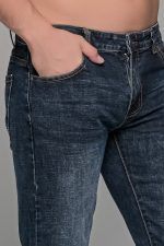 Μπλε ανδρικό παντελόνι τζιν με ξέβαμμα Paparazzi – slim fit - Image 2