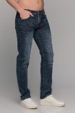 Μπλε ανδρικό παντελόνι τζιν με ξέβαμμα Paparazzi – slim fit - Image 4