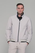 Μαύρο-Λευκό ανοιξιάτικο ανδρικό μπουφάν διπλής όψης double face - Slim fit - Image 2