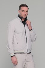 Μαύρο-Λευκό ανοιξιάτικο ανδρικό μπουφάν διπλής όψης double face - Slim fit - Image 8