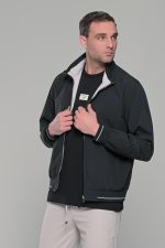 Μαύρο-Λευκό ανοιξιάτικο ανδρικό μπουφάν διπλής όψης double face - Slim fit - Image 7