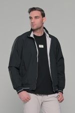 Μαύρο-Λευκό ανοιξιάτικο ανδρικό μπουφάν διπλής όψης double face - Slim fit - Image 9