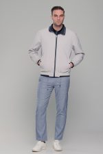 Μπλε-Λευκό ανοιξιάτικο ανδρικό μπουφάν διπλής όψης double face - Slim fit - Image 10