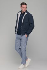 Μπλε-Λευκό ανοιξιάτικο ανδρικό μπουφάν διπλής όψης double face - Slim fit - Image 11