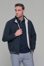 Μπλε-Λευκό ανοιξιάτικο ανδρικό μπουφάν διπλής όψης double face - Slim fit - Image 9