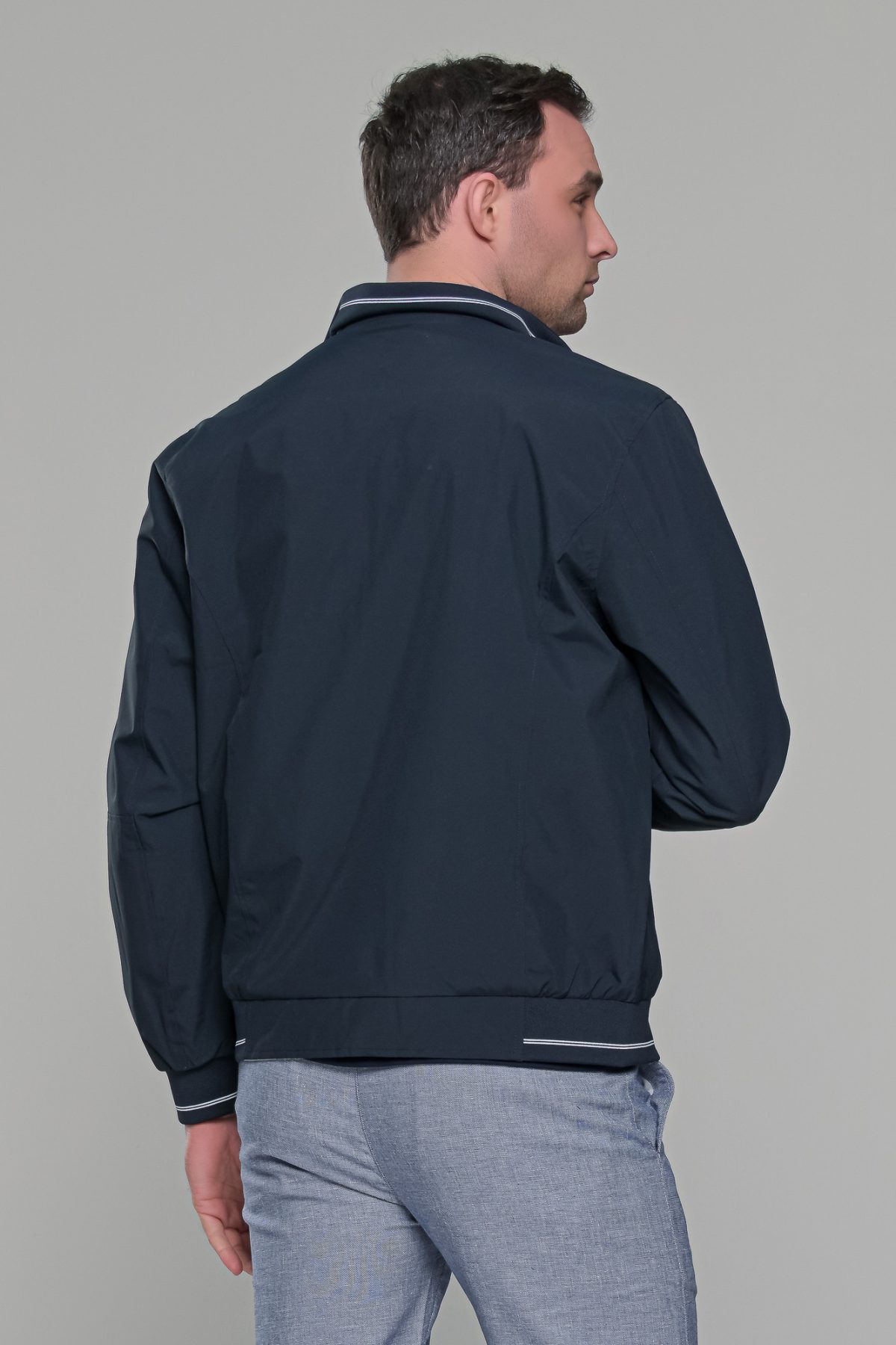 Μπλε-Λευκό ανοιξιάτικο ανδρικό μπουφάν διπλής όψης double face - Slim fit - Image 13