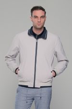 Μπλε-Λευκό ανοιξιάτικο ανδρικό μπουφάν διπλής όψης double face - Slim fit - Image 2