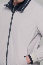 Μπλε-Λευκό ανοιξιάτικο ανδρικό μπουφάν διπλής όψης double face - Slim fit - Image 3