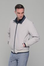 Μπλε-Λευκό ανοιξιάτικο ανδρικό μπουφάν διπλής όψης double face - Slim fit - Image 8