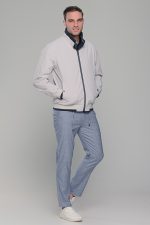 Μπλε-Λευκό ανοιξιάτικο ανδρικό μπουφάν διπλής όψης double face - Slim fit - Image 12