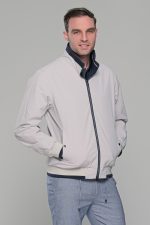 Μπλε-Λευκό ανοιξιάτικο ανδρικό μπουφάν διπλής όψης double face - Slim fit - Image 6
