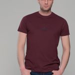 Μπορντό κοντομάνικο t-shirt ανδρικό μπλουζάκι με στάμπα