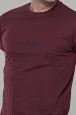 Μπορντό κοντομάνικο t-shirt ανδρικό μπλουζάκι με στάμπα - Image 2