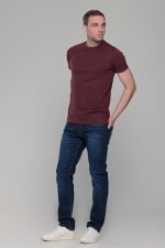 Μπορντό κοντομάνικο t-shirt ανδρικό μπλουζάκι με στάμπα - Image 4