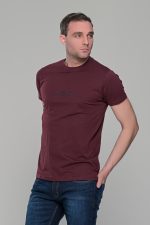 Μπορντό κοντομάνικο t-shirt ανδρικό μπλουζάκι με στάμπα - Image 3