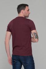 Μπορντό κοντομάνικο t-shirt ανδρικό μπλουζάκι με στάμπα - Image 8