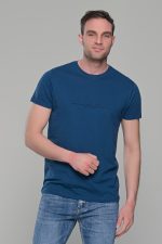 Μπλε κοντομάνικο t-shirt ανδρικό μπλουζάκι με στάμπα