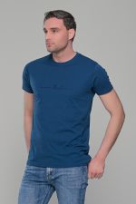 Μπλε κοντομάνικο t-shirt ανδρικό μπλουζάκι με στάμπα - Image 3