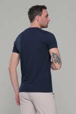 Σκούρο μπλε κοντομάνικο t-shirt ανδρικό μπλουζάκι με στάμπα - Image 8