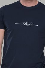 Σκούρο μπλε κοντομάνικο t-shirt ανδρικό μπλουζάκι με στάμπα - Image 2