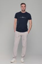 Σκούρο μπλε κοντομάνικο t-shirt ανδρικό μπλουζάκι με στάμπα - Image 7