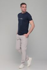 Σκούρο μπλε κοντομάνικο t-shirt ανδρικό μπλουζάκι με στάμπα - Image 4